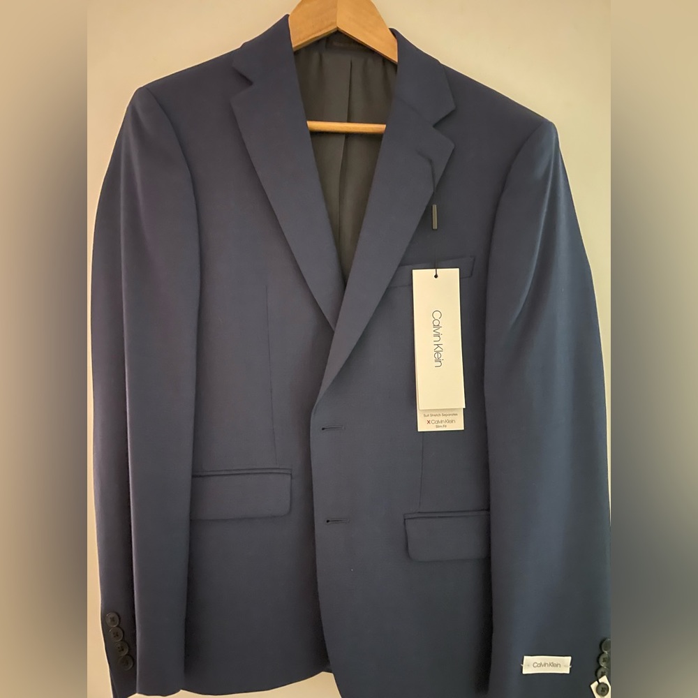 Calvin Klein Suit Jacket. Slim fit. 38 Short. Navy. New